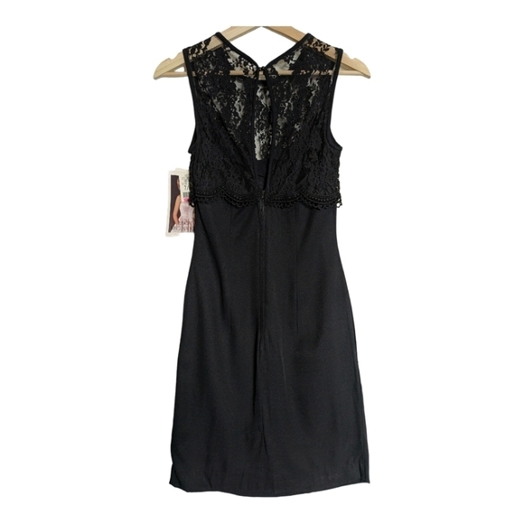 Jessica McClintock Gunne Sax black lace cocktail dress - Picture 2 of 7